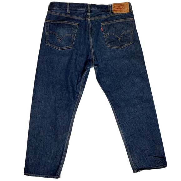 Levi's 501 Straight Leg Mens Jeans Tag W42xL32 Blue Denim Button Fly - Picture 1 of 9